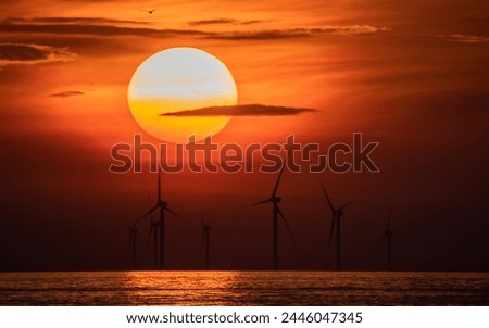 Sunset photo taken from the Scheveningen beach,Netherlands. Royalty-Free Stock Photo #2446047345