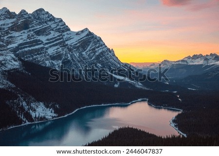 Beautiful Mountain Image, Banff Alberta, Canmore, Morley, Jasper National Park, Alpine Lakes, Banff National Park, Peyto Lake, Vermillion Lake, Mt Rundle, Kananaskis, Mount Assiniboine Royalty-Free Stock Photo #2446047837