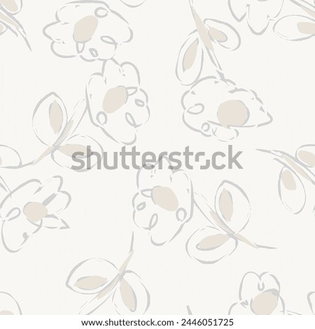 Neutral Colour Abstract Floral seamless pattern design for fashion textiles, graphics, backgrounds and crafts

