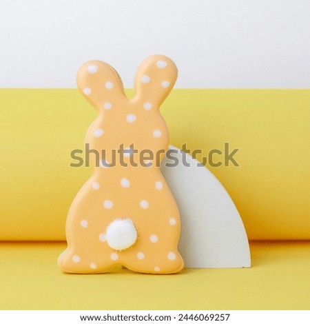 Yellow animated rabbit on sofa
