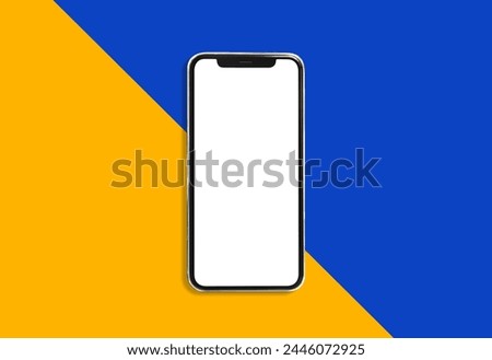 Phone mockup background blue and yellow