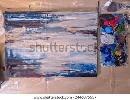 Abstract painting volumetric painting for interior decor