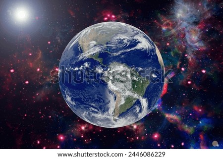 Earth and light. The elements of this image furnished y NASA.

