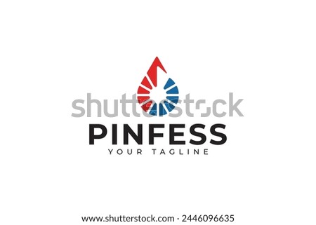 droplet with arrow shape hot cold logo design for industry repair service business