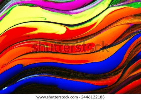 Movement of colors freely. Marble colorful background. Ink marbling art texture design. Colorful fluid. Abstract wavy background