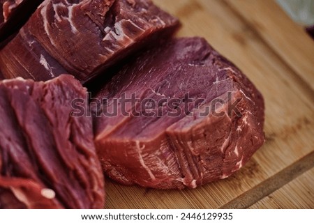 deer, food, ingredient, protein, roe deer, dinner, beef, butcher Royalty-Free Stock Photo #2446129935