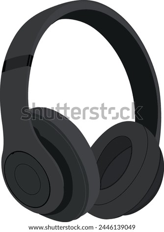 Black Wireless Headphone with white backgroun