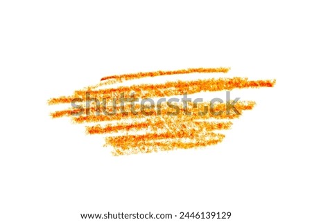 A photo of an orange pencil stroke on a white background. This minimalist design can be used for illustrations, logos, brand graphics, and more.