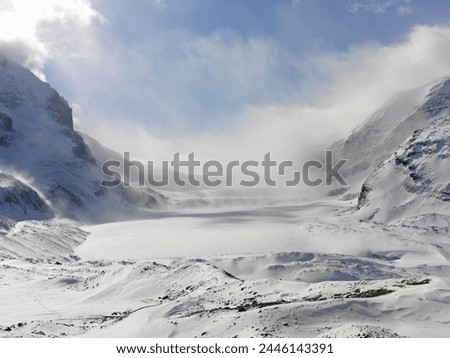 Athabasca Glacier in winter, Columbia Icefield, Jasper National Park, UNESCO World Heritage Site, Alberta, Canada, North America Royalty-Free Stock Photo #2446143391