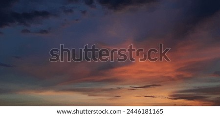 pink sunset experience, blue landscape panorama, rainbow sky with clouds, golden hour in Bali, Island of Gods, Indonesia on 24 December 2019 Royalty-Free Stock Photo #2446181165