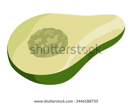 Taco ingredient avocado. Traditional mexican fast-food. Mexico food design element for menu, advertising. cartoon illustration