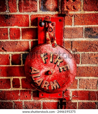 Old fashioned antique fire alarm bell at a vintage museum