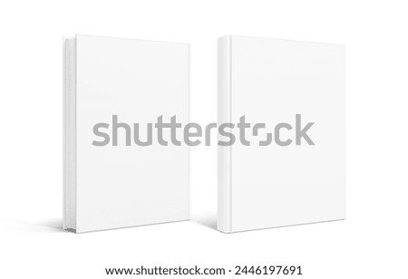 Blank hardcover book mockup. Vector illustration isolated on white background. It can be used for promo, catalogs, brochures, magazines, etc. Ready for your design. EPS10. Royalty-Free Stock Photo #2446197691