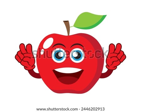 Apple cartoon vector, apple icon, green, red, fresh, fruit, tasty, apple icon, apple symbol. Can use for infographic, banner, poster, web design. Isolated on white background. 
