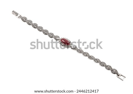silver  bracelet jewelry for women on white background,  bracelet, diamonds, jewelry,multi colored diamond