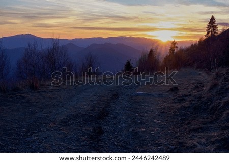 Sunset on the mountain, Cozia Mountains, Romania