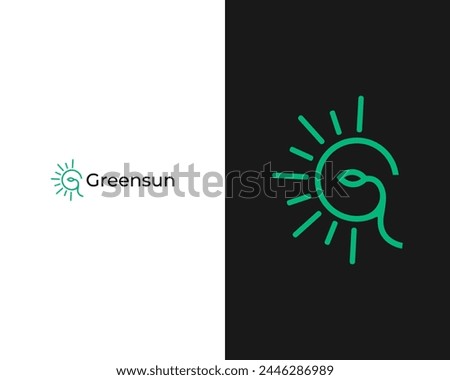 G sun combination farm icon logo design template