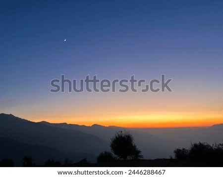 Sunset Picture while trekking mountains