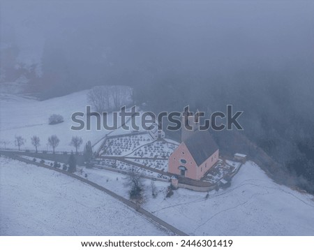italian alps dolomites and surrounding characteristic mountains clouds fog castle church