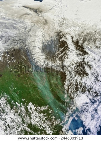 Smoke from Russian fires. Smoke from Russian fires. Elements of this image furnished by NASA.