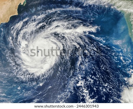 Tropical Cyclone Chapala 04A in the Arabian Sea. Tropical Cyclone Chapala 04A in the Arabian Sea. Elements of this image furnished by NASA. Royalty-Free Stock Photo #2446301943