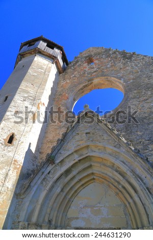 Gothic ruins of an old fortified monastery in Carta, Transylvania, Romania