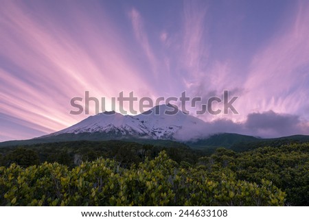 Stunning sunset view of mountain