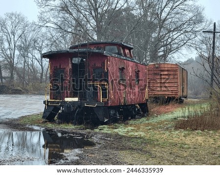 Old Abandoned Railroad Caboose on Track Royalty-Free Stock Photo #2446335939