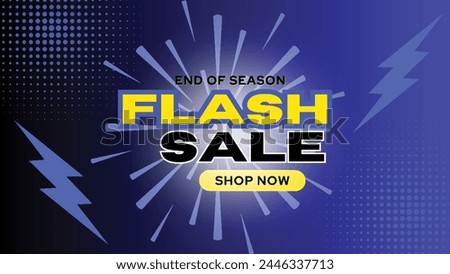 Flash Sale Shopping Poster or banner with Flash icon and 3D text on color background. Flash Sales banner template design for social media and website. Special Offer Flash Sale campaign or promotion.