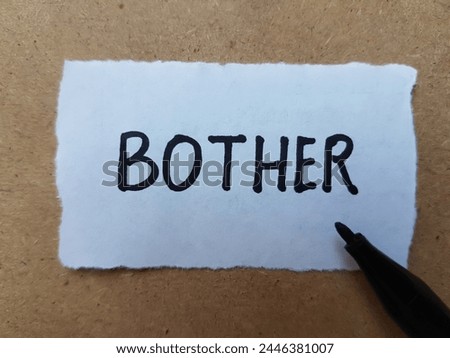 Bother writting on table background.