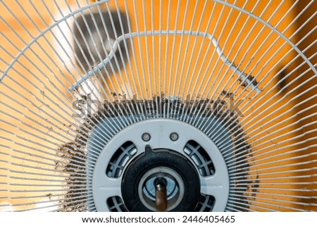 Picture uninstall fan for cleaning. concept cleaning electric part of Fan.
