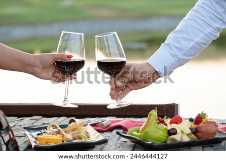 wine table set in nature