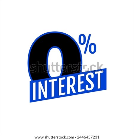 Zero interest bank loan finance business icon label design vector