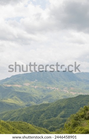 Beautiful Mountain valley with morning sunlight in songtal nature landscape image of manipur india.