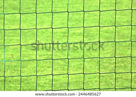 chainlink fence against green playing field Royalty-Free Stock Photo #2446485627