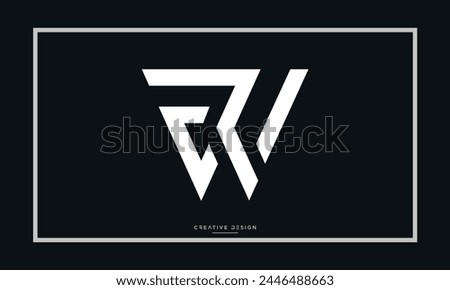 Alphabet letters WR or RW initials logo monogram