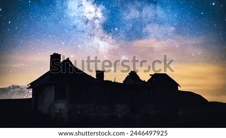 Picture of the stars in the sky above the house