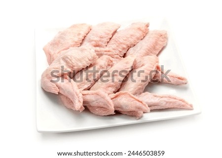 Raw chicken wings on a plate