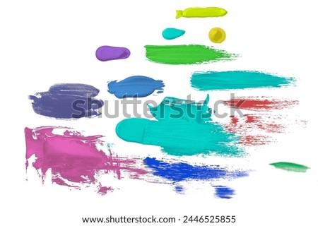 Brush marks of various colors of paint