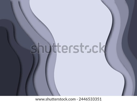 3D abstract background with gray paper cut shapes. Vector layout design for business presentations, flyers, posters and invitations. Colorful carving art, environment.