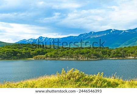 Tierra del Fuego National Park is the southernmost park in Argentina delivering stunning glacial, mountain, and forested landscapes Royalty-Free Stock Photo #2446546393