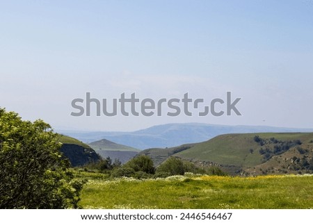 Look out area in Van Reenen's Pass which is a pass through the Drakensberg mountains in South Africa Royalty-Free Stock Photo #2446546467