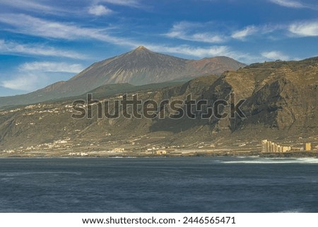 Los Silos landscape, with Teide volcano background, long exposure photography, Tenerife, Canary islands