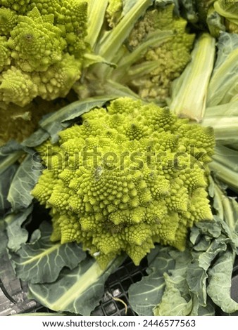 A very beautiful head of cauliflower Romanesco in close-up. Beautiful background photo for e.g. vegetables and food themes. GoranOfSweden