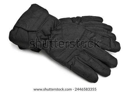Male warm gloves on white background Royalty-Free Stock Photo #2446583355