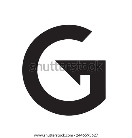 Bold Black Letter G Logo Clip Art Vector.