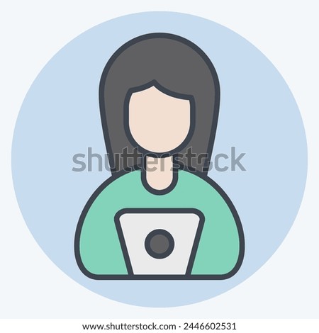 Icon Work from Remote Working. related to Remote Working symbol. color mate style. simple design illustration