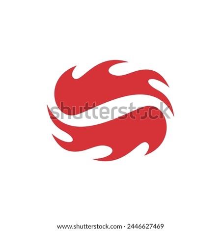 Circle fire logo design vector	