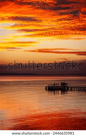 A beautiful picture of the sea at the sunset