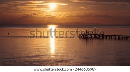 A beautiful picture of the sea at the sunset
